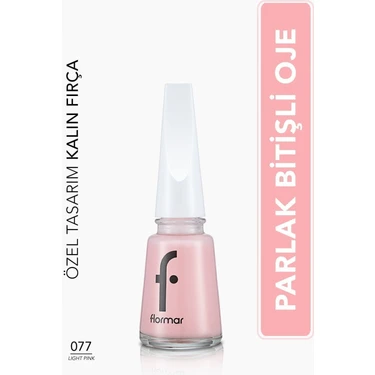 Flormar Nail Enamel Yoğun Renk Veren Uzun Süre Kalıcı Parlak Oje (077 Light