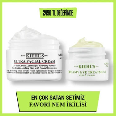 Kiehl's Ultra Facial Cream & Avokadolu Göz Kremi 2 Adet Kavanoz Seti Tüm Cilt Tipleri İçin