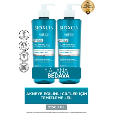 Bioxcin Acnium Sebum Dengeleyici Yüz Yıkama Jeli 500ml 1 Alana 1