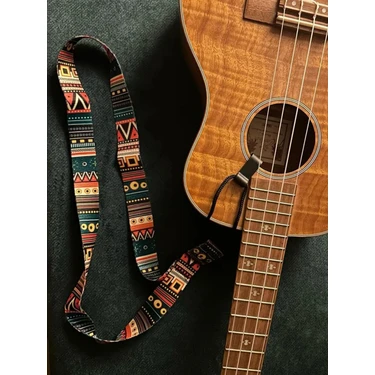 Ukulele Askısı | Vidalama Gerektirmez | Ukulele Strap, Ukulele Boyun Askısı, Etnik Desenli Ukulele