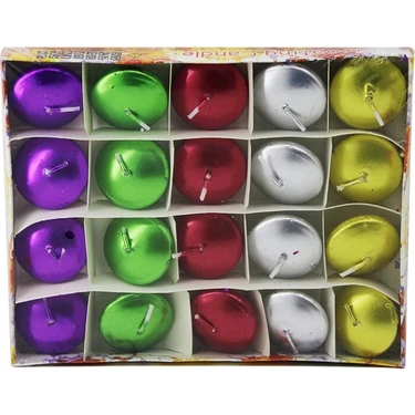 İlkyaz Fashion 20PCS Suda Yüzen Mum Beyaz - Renkli