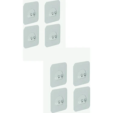 Alsi Home Yedek 8 Adet Süper Güçlü Yapışkanlı Sticker Yapışkanlı Kanca