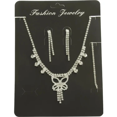 Pileli Store Kelebek Taşlı Set