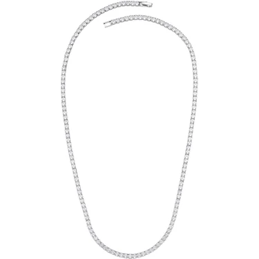 Merano Design 2,5 mm Gümüş Renkli Rhodium Su Yolu Kolye Kristal Taşlı Kadınlar İçin Özel