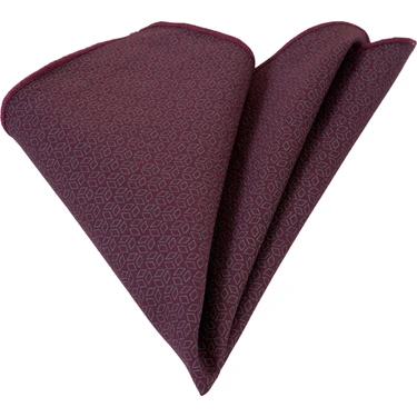 Exve Exclusive Bordo Üzerine Gri Geometrik Desenli Yaka