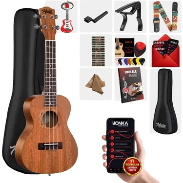 Midex SP-21M Set Maun Soprano Ukulele (Softcase Capo Metod Nota Sticker Askı