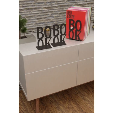 Risingmaber Dekoratif Book Yazı Tasarımlı Kitap Tutucu Desteği Mat