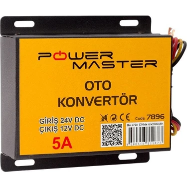 PowerMaster PM-7896 24-12 Volt 5 Amper Oto Konvertör Voltaj