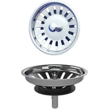 Karaaliler Çöpmak Paslanmaz Çelik Sifon Süzgeci 8 cm Lavabo Evye Süzgeci Lavabo Gider