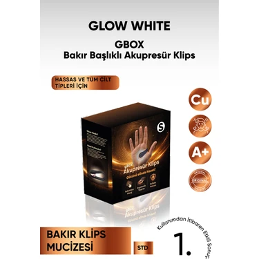 Glow White Bakır Destekli Stres Önleme,Baş Ağrısı Gidermeye Yardımcı Akupresür Klips Gbox- Saf