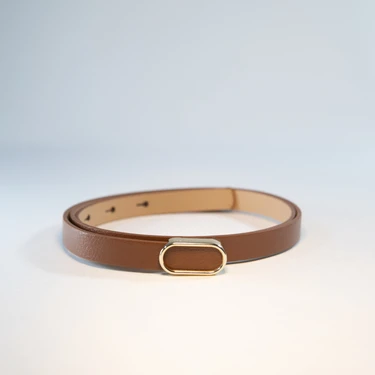 Fiori Ithal Oval Gold Tokalı Ince Kemer, Pantolon Kemeri, Gömlek Kemeri, Ceket