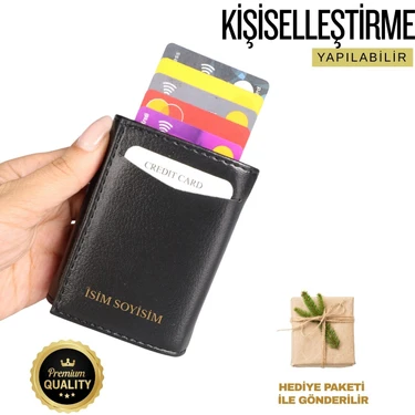 LELTH Kişiselleştirilebilir (İsme Özel) Mekanizmalı Siyah Kartlık