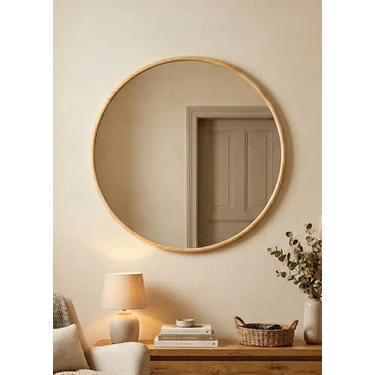 The Mia Ahşap Duvar Aynası 70X70