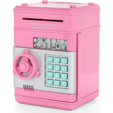 Ulbay Elektronik Kumbara Pembe Renkli Güvenlik Kutusu Eğlenceli