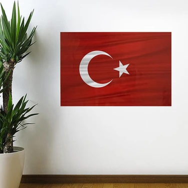 İlkyaz Fashion Dalgalanma Efektli Manyetik Duvar Stickerı Türk Bayrağı 71 x 47CM