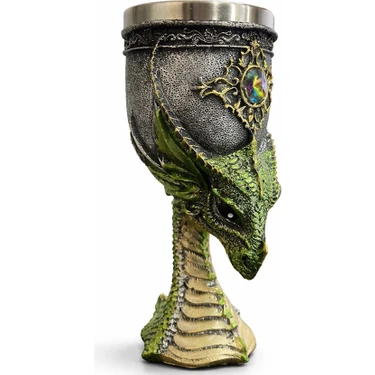 Store Mania Ejderha Tasarımı 3D Kabartmalı Çelik Kadeh Bardak