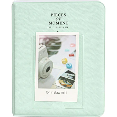 Fujifilm Instax Mini Film Uyumlu 64'lü Yeşil PVC Albüm Ekstra Koruma Sağlayan Fotoğraf