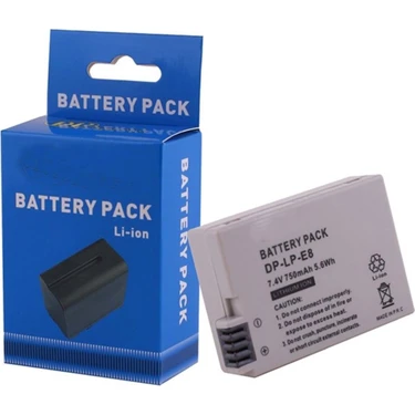 Fototek Lp-E8 Batarya Battery Pil Canon Eos 550D 600D 650D 700D Lp E8 Li On Pil 1400