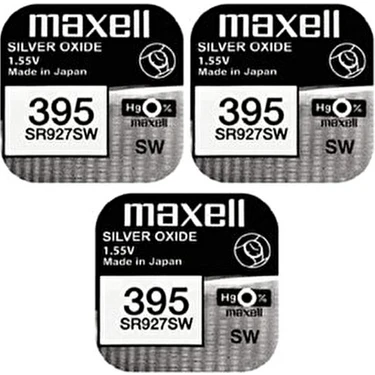 Maxell 395 SR927SW 1.55V Saat Pili 3 Adet Silver Oxide