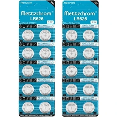Mettzchrom Kol Saat Pili SR626 Sw 377A LR626 Ag4 SR626SW 1.5V Kol Saati Pili 20'li Sr 626 Sw