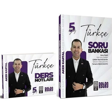Retro Yayıncılık Aker Kartal 2026 KPSS GYGK Türkçe 5yüz Ders Notları Soru Bankası 2 Li Set Mesleki