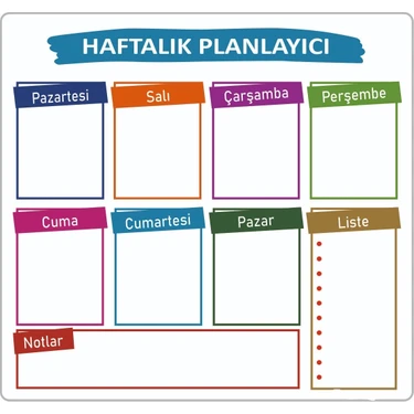 Dünya Magnet Hafalık Magnet Planlayıcı , Katlanabilir Silinebilir Mıknatıslı Yazı Tahtası Pano + 2