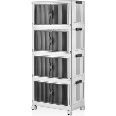 Evle Katlanabilir Modüler Dolap 4 Katlı 54 cm x 31,7 cm x 127