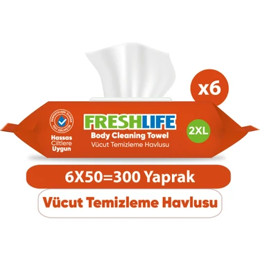 Freshlife Vücut Temizleme Havlusu 6X50 (300
