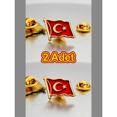 Yörük Tasarım 2 Adet Türk Bayrağı Gold Yaka