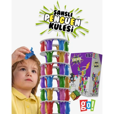 Go Toys Şanslı Penguen Kulesi Eğitici Zeka ve Aktivite Oyunu Çok Oyunculu Eğlence
