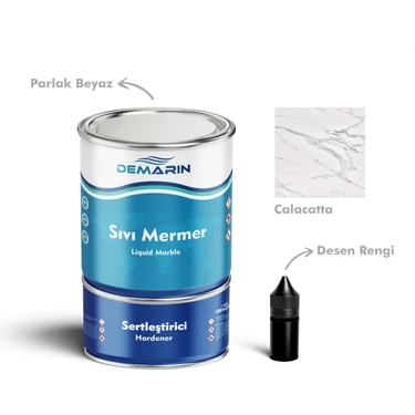 Çift Bileşenli Solventsiz Sıvı Mermer Liquid Marble (Tezgah, Zemin
