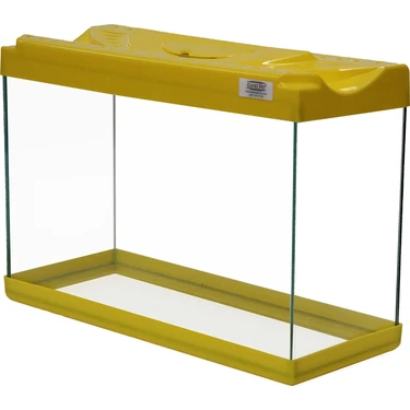 Kanki Pet 35 Cm KP3518 Sarı Renkli Kapaklı Akvaryum 12 Litre