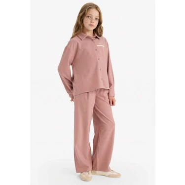 DeFacto Beli Lastikli Wide Leg Pantolon Kız Çocuk