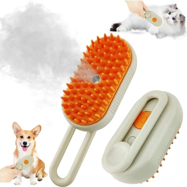 BilTeknik Kedi Köpek Elektrikli Buharlı Fırça Spreyli Masaj Tarağı Kedi Köpek Tarağı Tüy Toplama