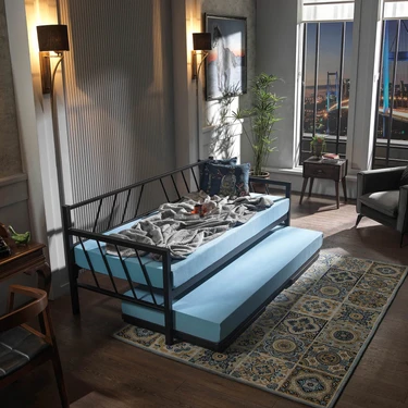 Unimet Glory Yavrulu Karyola Daybed Tek-Çift Kişilik Metal Karyola