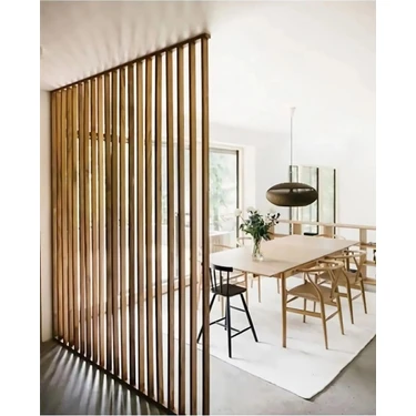 150CM x 250CM Ahşap Çıtalı Paravan Oda Ayırıcı Seperatör Duvar Dekor 150CM x
