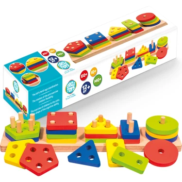 Circle Toys Ahşap Geometrik Şekiller 5’li