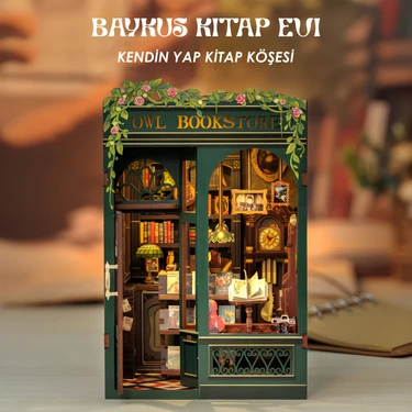 Owl Bookstore - Yeni Stil Mini Book Nook Kiti, Kendin Yap Oyuncak Evler, Minyatür Ev