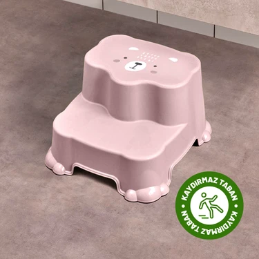 Çocuklar Için Kaydırmaz, Çift Basamaklı Tabure - Banyo ve Lavabo Katlı Yükseltici -