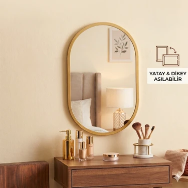 Ant Home Çerçeveli Ayna, Duvar Aynası, Masa Aynası, Minyatür 40X25