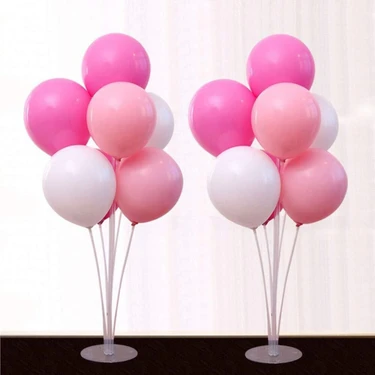 Balon Evi 2 Adet Ayaklı Balon Standı - Dekoratif 7 Li Balon