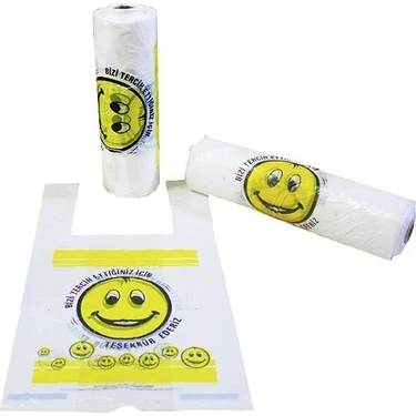 İlka Rulo Hışır Poşet Smile Baskılı Orta Boy