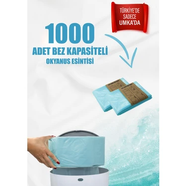 16LT Uyumlu 2 Paket - 1000 Adet Bez Kapasitesi Okyanus Kokulu Yerli Çöp Poşeti