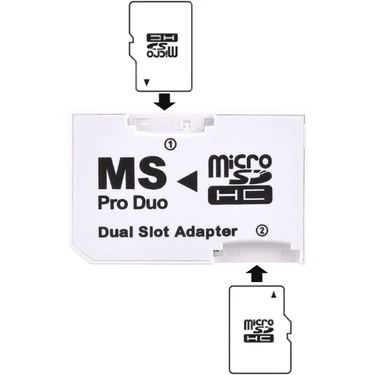Pop Konsol Memory Stick Pro Duo Adaptör ÇİFT SLOT MS Pro Duo Mikro SD Çevirici Adaptör Memory Dual