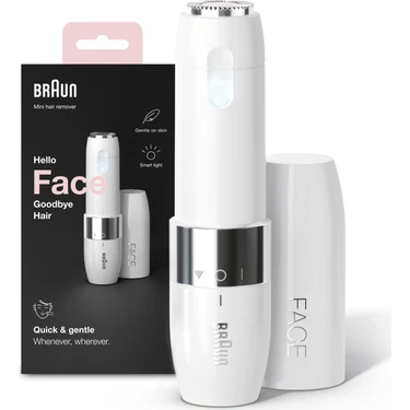 Braun Face FS1000 Mini Tüy Dökücü Kadın, Elektrikli Yüz Tüy Alma, Hızlı ve Kolay, Bıyık,