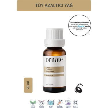 Ornate Karınca Yumurtası Bakım Yağı 20 ml Tüy Azaltıcı Özellikli Doğal İçeriklerle