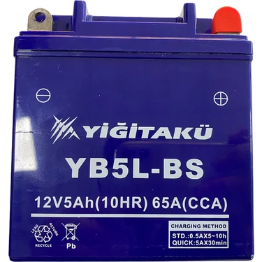 Yiğit Akü Motorsiklet Aküsü 12 V 5 Ah YB5L Yiğit Akü  Boyut Ölçüleri