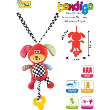 Bondigo Ormandaki Müzisyen Arkadaşım Peluş Oyuncak Yumuşak Dokulu Eğlenceli