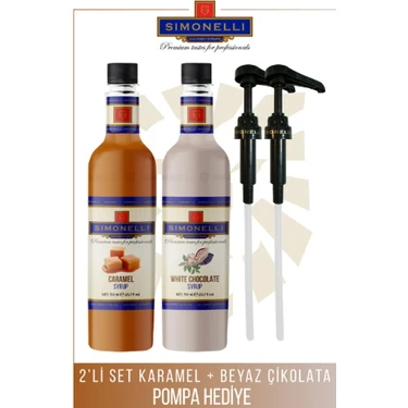 Simonelli Kahve Şurubu Karamel Aromalı Beyaz Çikolata Aromalı 700  ml (Pompa