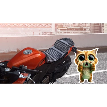 Kedi Yatmaz Gri Universal Dikenli Sele Kılıfı - Vitesli Motorlar İçin Kedi Önleyici Koruma Kılıf -